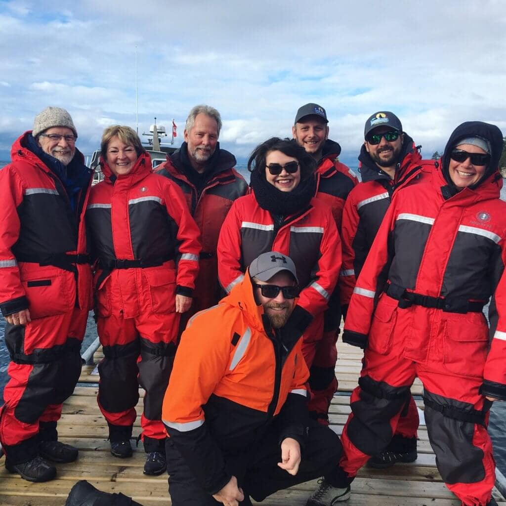 Group of people in Floater Suits