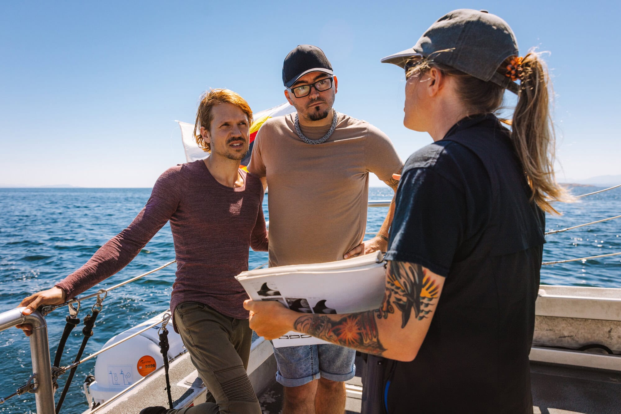 Naturalist Lexie explaining wildlife facts to guests