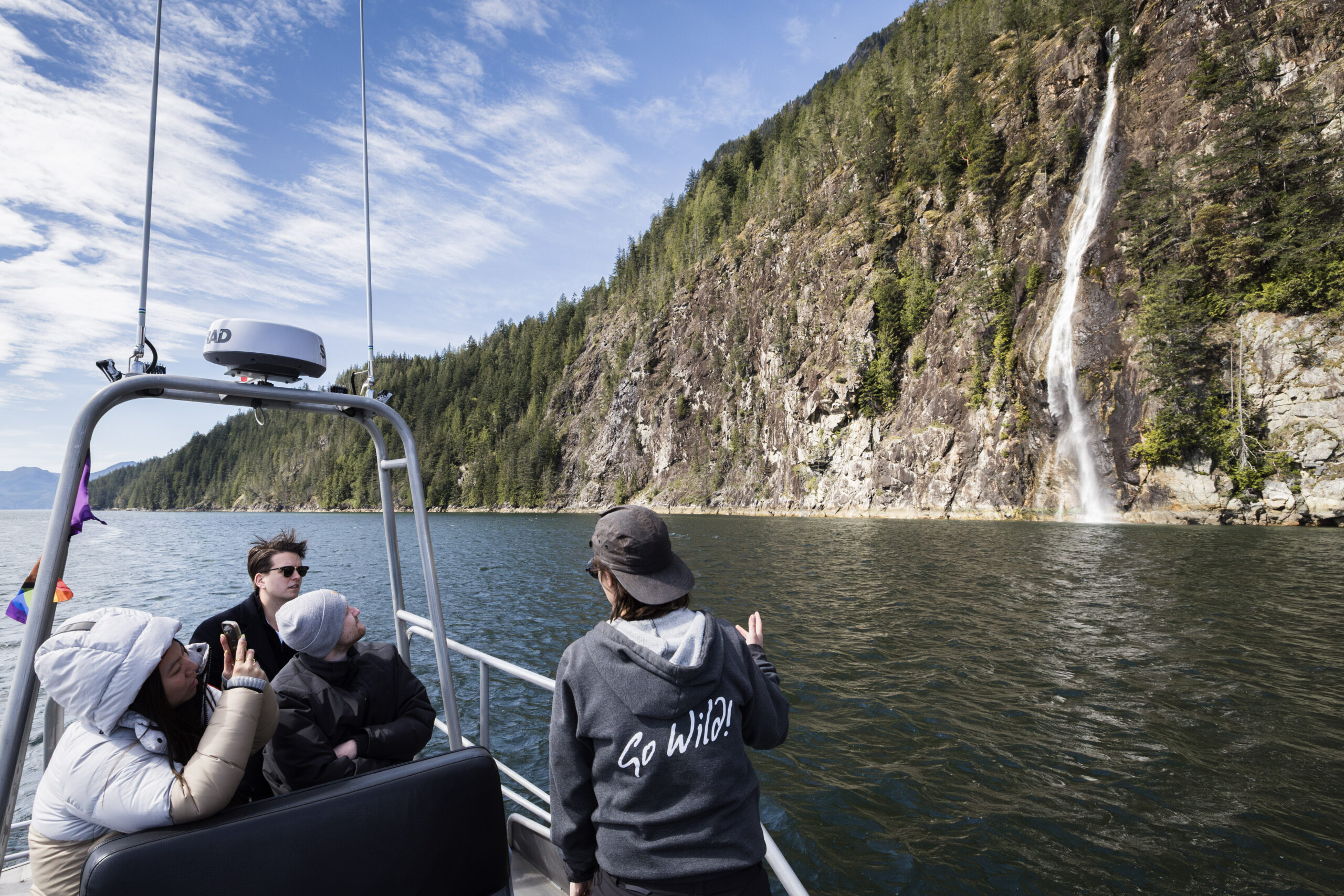 guests watching waterfalls