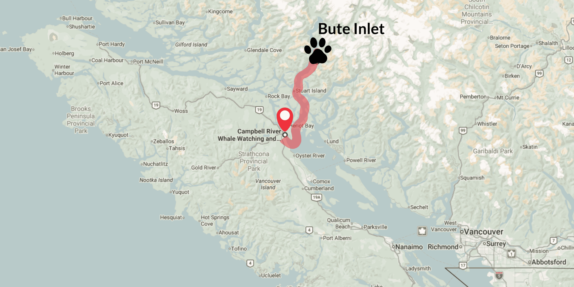 Bute Inlet Map