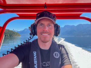 Guide, Dominik Ruegsegger, on zodiac tour.
