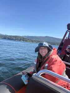 Staff member Mel on a zodiac tour.